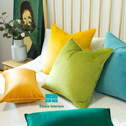 GREEN SUEDE THROW PILLOWS image 4