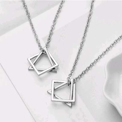 Geometric Shapes Silver Necklace image 2