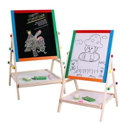 *2 In1 Double Side Wooden Drawing Board image 2
