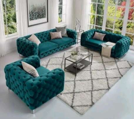Modern Green 6-Seater chesterfield sofa image 1