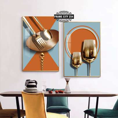 Orange Dinning Area Art image 1