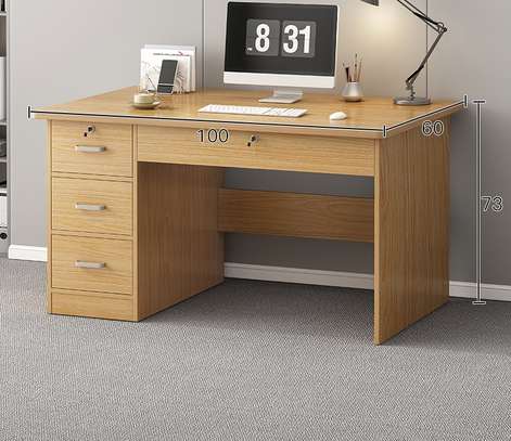 Modern Wooden 1.4m Lockable Computer Office Desk image 2