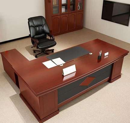 Office Desk:  1800MM Mahogany Sleek Office Desk image 1