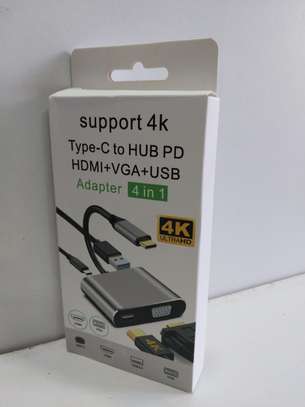 4-in-1 USB-C To 4K HDMI, VGA, USB 3.0, PD Adapter Hub image 3