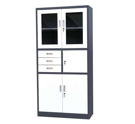 2‑Door Steel Glass Display Lockable Office Cabinet image 10