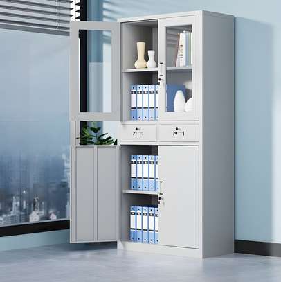 Office Cabinet: Half Glass Metallic Cabinet image 2