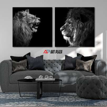 Black and white Lion Arts image 1
