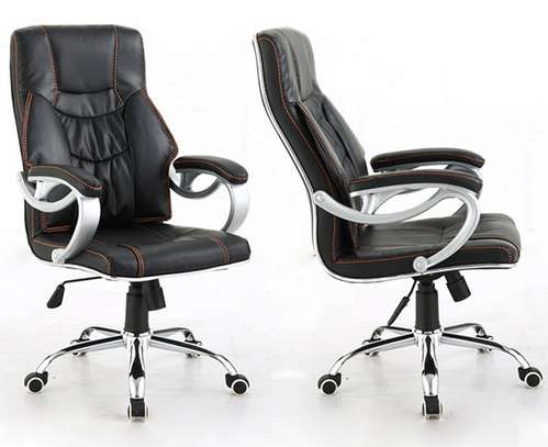 Office Chair ; Black Leather Eecutive Office Chair image 2
