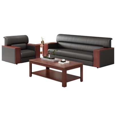Office Sofa: 5 Seater Leather Sofa Set image 2