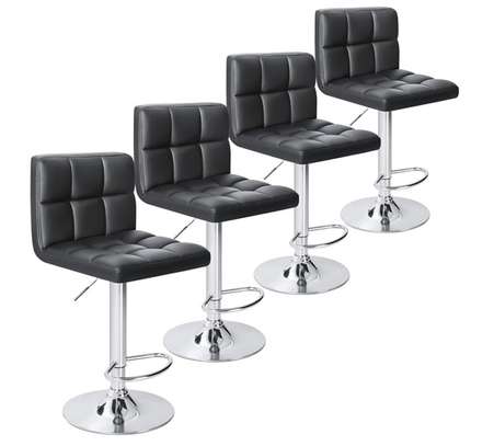 Chrome Base Leather Height Adjustable Counter Barstool image 4