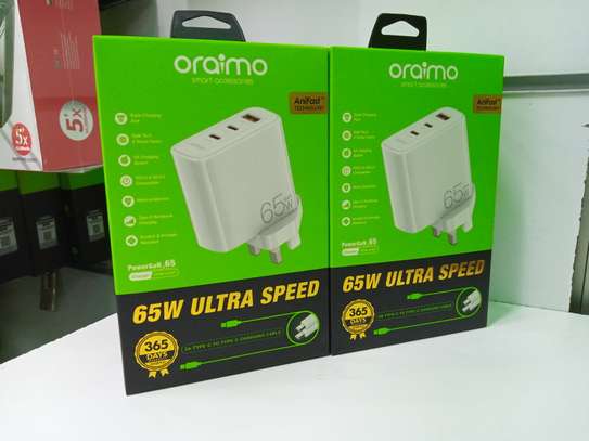 Oraimo Powergan 65W Ultra Speed 5A Charger Kit 3 Port image 1