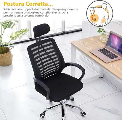 Executive Ergonomic Mesh Office Chair–Adjustable Headrest image 6
