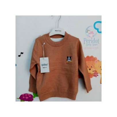 HIGH QUALITY WARM BABY / KIDS KNIT SWEATER-BROWN image 1