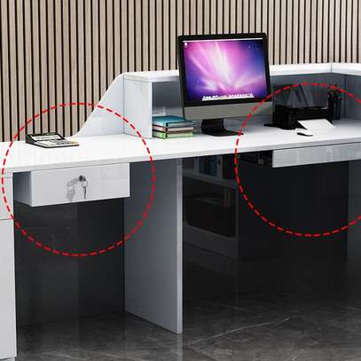 120cm White Reception Desk image 5