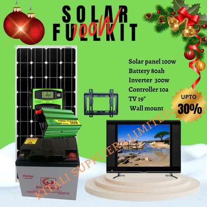 solar fullkit 100w with 19" tv image 2