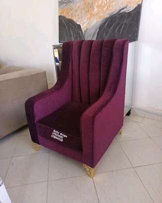 Modern one seater purple sofa set image 3