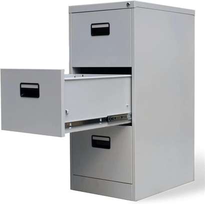 Office Cabinet : 3-Drawer Metallic Filing Cabinet image 1