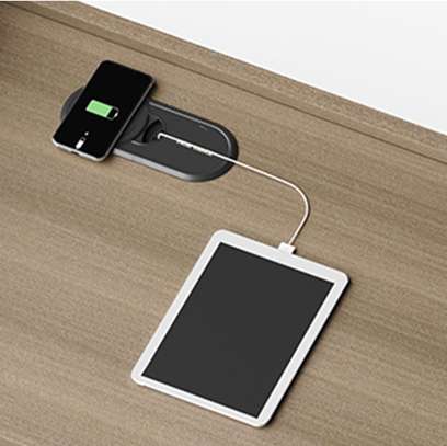 L-Shaped Computer Desk; 2M with Storage Shelves & Drawers image 3