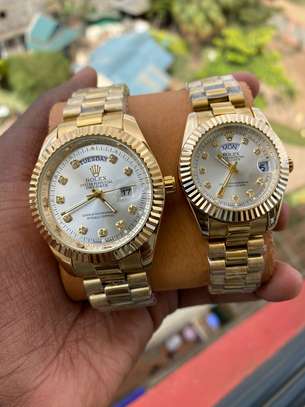 Rolex Day Date Couple Set (Gold Strap White Face) image 1