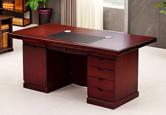 Office Desk; 1400mm Designer Mahogany Office Desk image 6