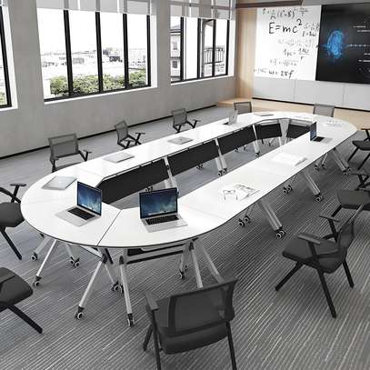 Foldable Training Table – White Finish image 2