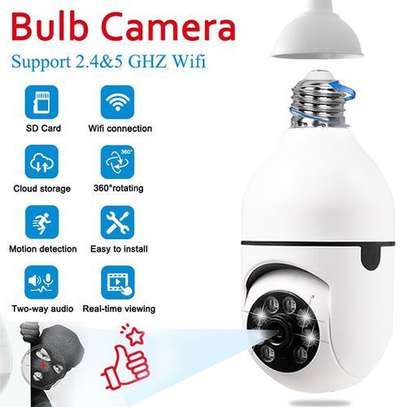 PTZ Rotating 360° Nanny WIFI Hidden CCTV Bulb Camera image 1