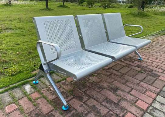 Heavy Duty 3 Seater Metal Office Bench image 2