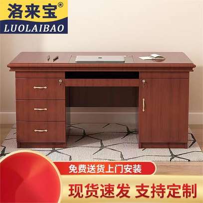 1400mm Brown Wooden Rectangular Office Table image 6