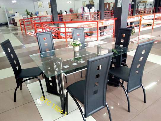 Dining Table; Trendy 6 Seater Dining Table Set image 2