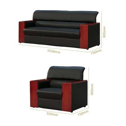Office Sofas: 5 Seater Mahogany Executive Sofa image 2