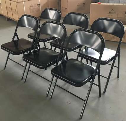 Black Leather Foldable Study Office Chair image 5