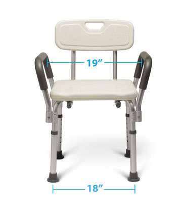 HEIGHT ADJUSTABLE SHOWER CHAIR WITH ARMS image 4
