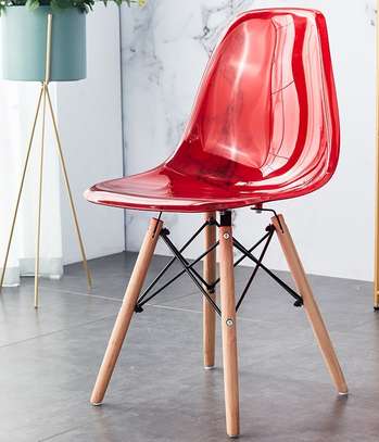 Office Chair: Clear Eames Red Dining Chair image 1