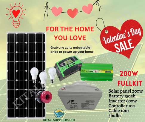 200w solar panel with  free bulbs image 1