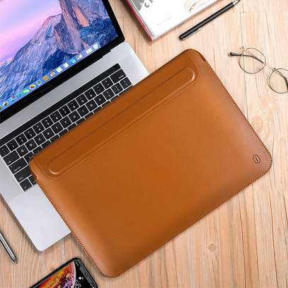 Luxury Leather Sleeve Laptop Bag With Stand Holder Computer Notebook Cover Case image 1