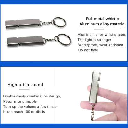 Double Aluminum Whistle Keychain Survival Dual Self-Defense image 6