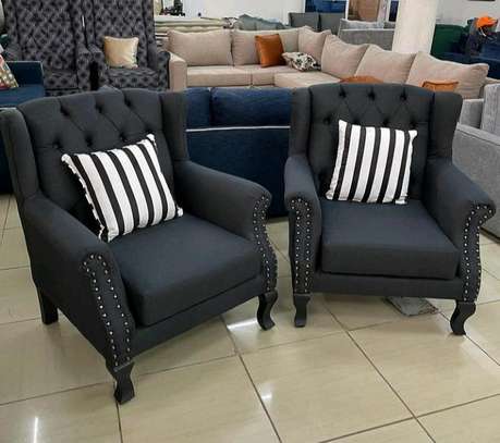 Elegant Black chester Wing Chair image 1