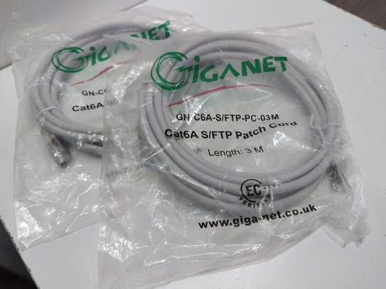 Giganet Patch Cable RJ45 S/FTP Cat6a 3m Grey ethernet cable image 1