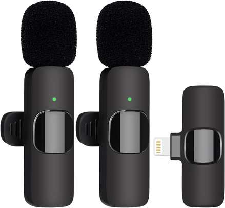 Camera Wireless Lapel Lavalier Microphone black image 1