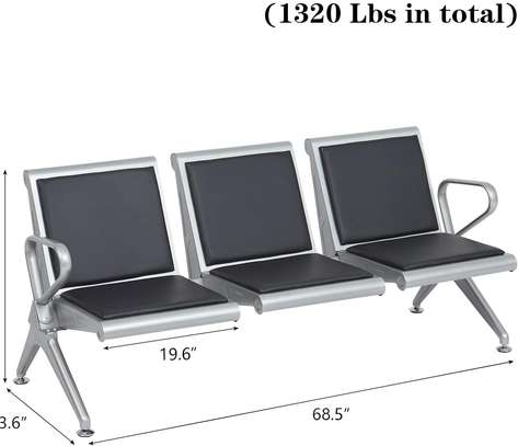 OFFICE BENCH: 3 Seater Black Boss Office Bench image 3
