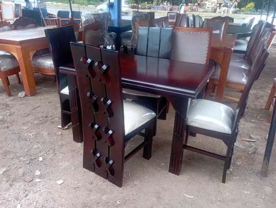 4 Seater Mahogany Framed Dining Table Sets image 4
