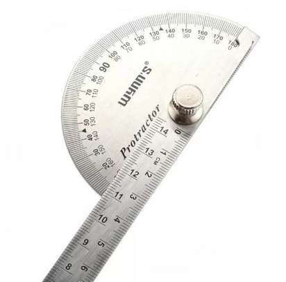 2 in 1 stainless steel protractor and ruler for sale image 1