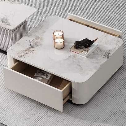 Coffee Table: White Executive Coffee Table With Drawers image 2