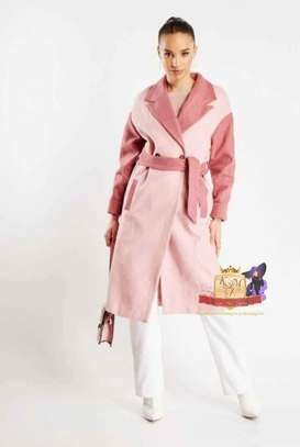 Chic Pink Trench Coat Mid-Length Double-Breasted image 1