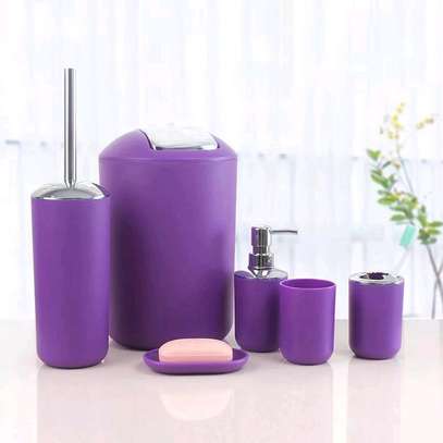 ?✨

♦️Tooth Mug
♦️Toothbrush Holder
♦️Lotion Dispenser
♦️Soap Dish
♦️Trash Can 
♦️Toilet Brush With Holder image 4