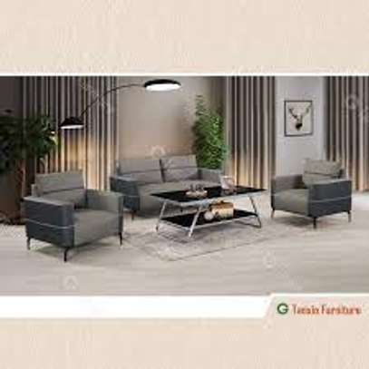 5 Seater Modern Imported Leather Executive Office Sofas image 8