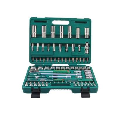 108PCS Tool Kit Tool Box Professional Hand Tool Set with Socket Set for Auto Repairing and Household image 1