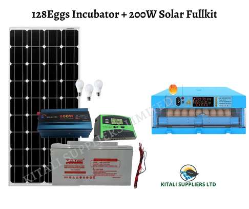 128 Eggs Incubator + 200w Solar Fullkit image 1