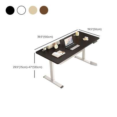 Office Desk: White Adjustable Height Computer Work Desk image 4