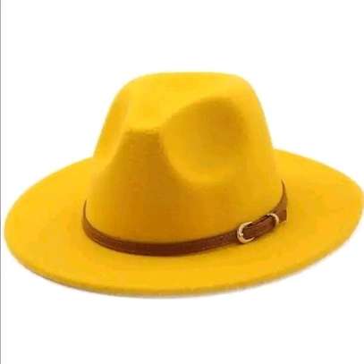 Yellow Fedora hat image 1
